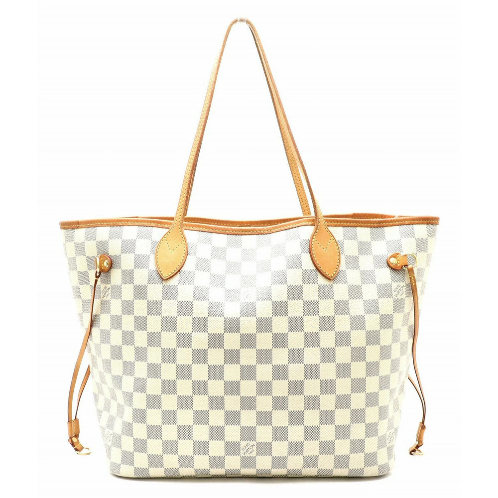 Louis Vuitton Damier Azur White Neverfull Tote Bag Shoulder